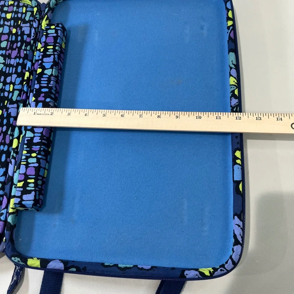 Vera Bradley Indigo Pop hard shell laptop messenger bag Quilted Work Travel